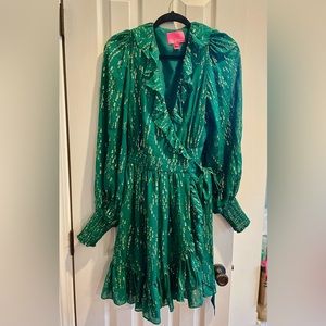Lilly Pulitzer Birdy Long Sleeve Silk Wrap Dress
